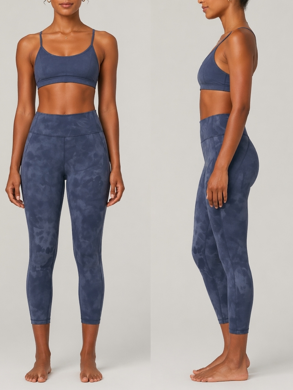 lululemon Invigorate HR Crop 23" Diamond Dye Naval Blue Size 4 Training Athletic